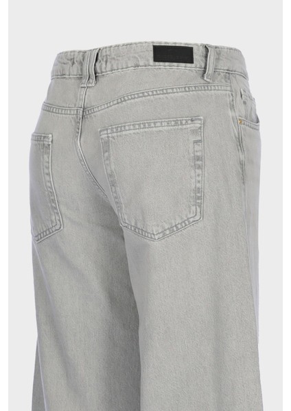 Weslie Gri Yüksek Bel Patı Fermuarlı Wideleg Jean Pantolon C 4871-005 modelleri