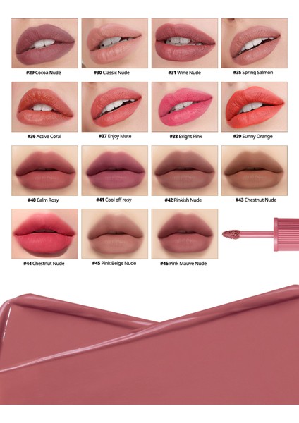 Yüksek Pigmentli, Kadife Görünümlü, Gün Boyu Kalıcı Tint PERIPERA Ink Velvet (#46 Pink Mauve Nude)