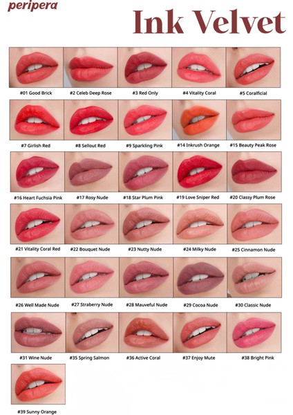 Yüksek Pigmentli, Kadife Görünümlü, Gün Boyu Kalıcı Tint PERIPERA Ink Velvet (#42 Pinkish Nude)