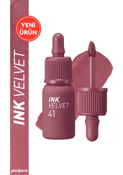 Yüksek Pigmentli, Kadife Görünümlü, Gün Boyu Kalıcı Tint PERIPERA Ink Velvet (#41 Cool Off Rosy)