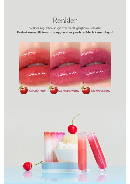 Kalıcı, Pigmentli, Parlak Bitişli Tint PERIPERA Ink Mood Glowy Tint 26 Why So Berry (Soda Cafe)