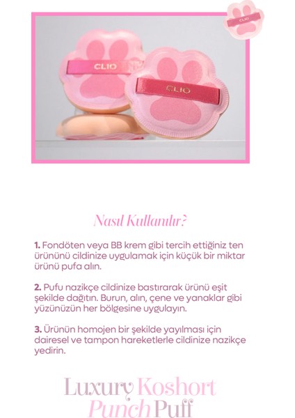 Kavisli Şekliyle Kolay Uygulama Sunan Makyaj Pufu CLIO Koshort Puff (Luxury Koshort) modelleri