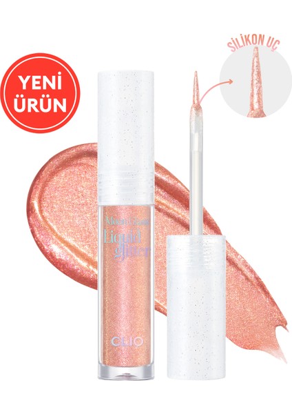 Işıltılı ve Şeffaf Likit Glitter CLIO Moon Glass Liquid Glitter Sweet Cloud (05 Chilling Rose)