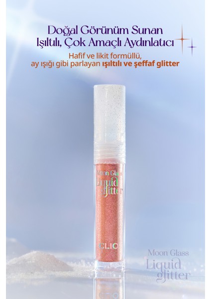 Işıltılı ve Şeffaf Likit Glitter CLIO Moon Glass Liquid Glitter Sweet Cloud (05 Chilling Rose) fiyatları