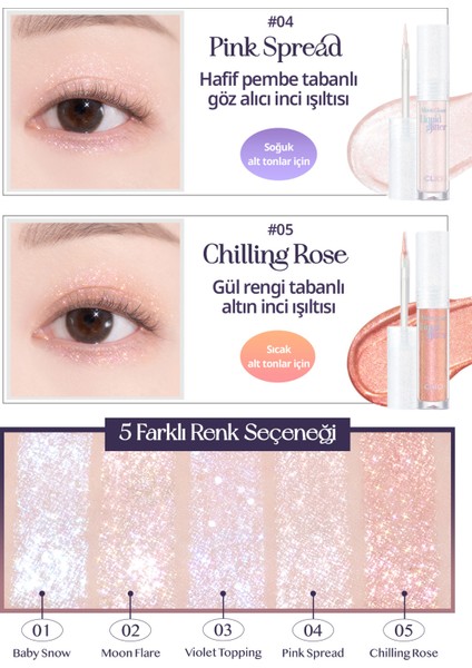 Işıltılı ve Şeffaf Likit Glitter CLIO Moon Glass Liquid Glitter Sweet Cloud (05 Chilling Rose) fırsatları