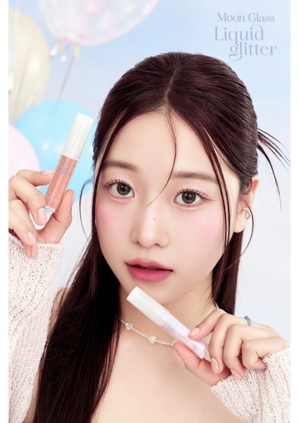 Işıltılı ve Şeffaf Likit Glitter CLIO Moon Glass Liquid Glitter Sweet Cloud (05 Chilling Rose)