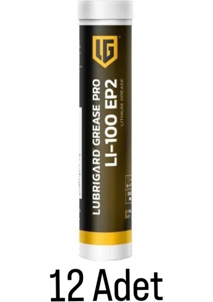 Lubrıgard LI-100 EP2 Lityum Gres (Rulman Gres) 12x400gr Kartuş Kutu