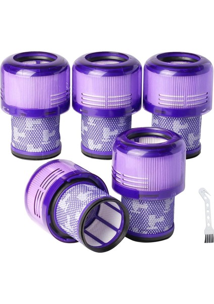 Dyson V11 V15 Detect Elektrikli Süpürgeler Için V11 Filtre Değişimi, 970013-02 Parçasını Değiştirin, 5 Paket Filtre ve 1 Temiz Fırça (Yurt Dışından)