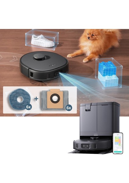 12'li Paket Robot Süpürge Yedek Aksesuarları Eufy X10 Pro Omni Için Yedek Toz Torbaları ve Paspas Pedleri (Yurt Dışından) fiyatları