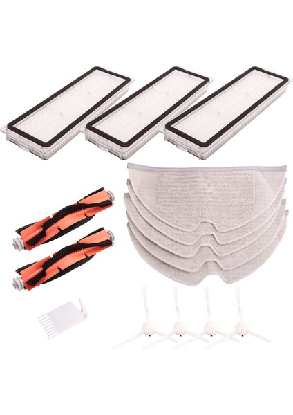 Xiaomi 1c 1 C Süpürge Robot Vakum Mop Mijia C1 Aksesuarları Için Yan Fırça + Hepa Filtre + Paspas Bezi (15 Adet) (Yurt Dışından)