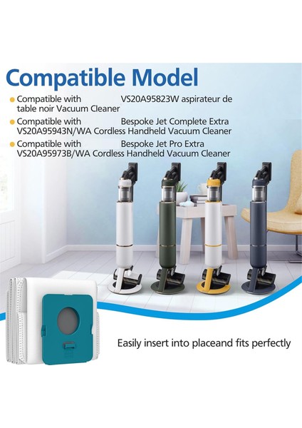 8 Paket VCA-ADB952 Toz Torbası Samsung Bespoke Jet Pro Extra/complete Extra El Tipi Elektrikli Süpürge ile Uyumlu (Yurt Dışından)