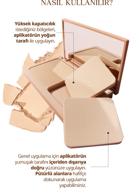 Hafif Yapılı, Pürüzsüz Mat Bitişli Pudra Fondöten CLIO Kill Cover Powder Foundation (21N Linen)