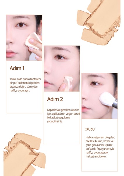 Hafif Yapılı, Pürüzsüz Mat Bitişli Pudra Fondöten CLIO Kill Cover Powder Foundation (21N Linen)
