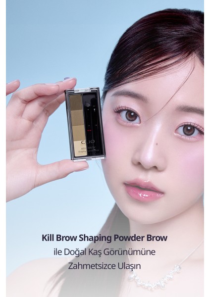 Soğuk Alt Tonlu Kaş Farı Paleti CLIO Kill Brow Shaping Powder Brow (02 Ash Cool Brown