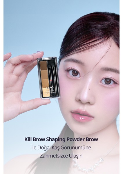 Sıcak Alt Tonlu Kaş Farı Paleti CLIO Kill Brow Shaping Powder Brow (01 Natural Warm Brown)