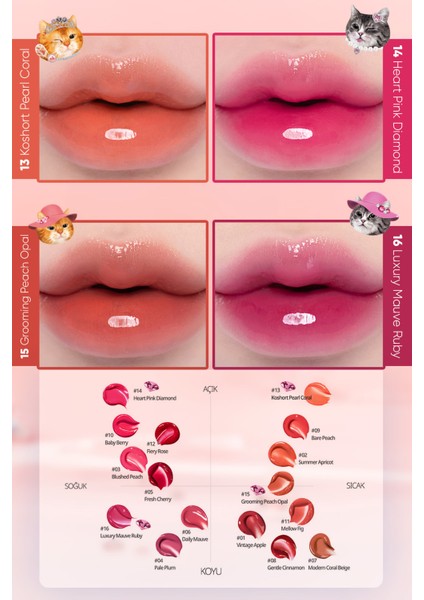 Yapışkanlık Hissi Vermeyen Yoğun Işıltılı Tint CLIO Crystal Glam Tint (16 Luxury Mauve Ruby)