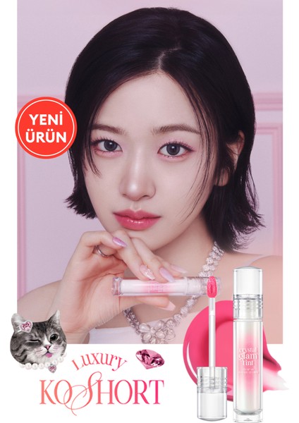 Yapışkanlık Hissi Vermeyen Yoğun Işıltılı Tint CLIO Crystal Glam Tint (14 Heart Pink Diamond)