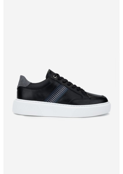 Erkek Hakiki Deri Siyah Deri Sneakers & Spor Ayakkabı 352 22308 Erk Ayk Y25 Sıyah Dr