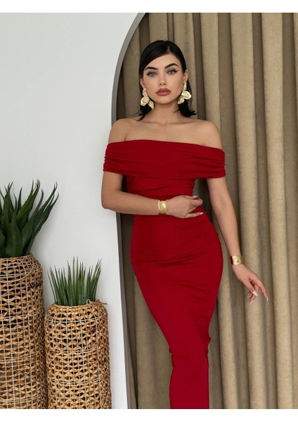 Uzun Sandy Madonna Yaka Elbise fiyatları