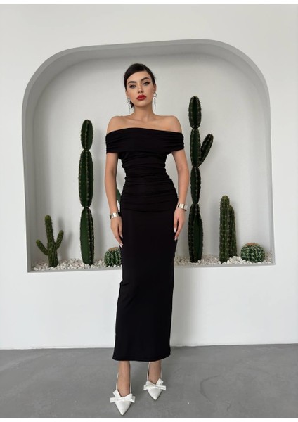 Uzun Sandy Madonna Yaka Elbise fiyatları