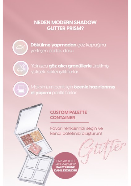 Topaklanmayan, El Yapımı Glitter Far Modern Shadow Glitter Prism (No.21 Candle Prism)