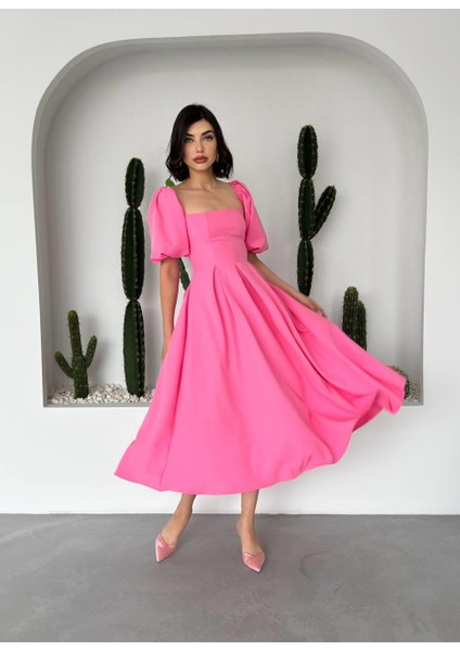 Benjamin Balon Kol Midi Elbise fırsatları