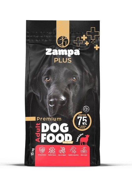 Plus Yetişkin Köpekler İçin Biftekli & Pirinçli Premium Kuru Mama 15kg (Yüksek Enerji)