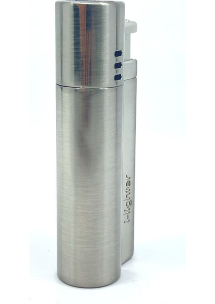 Çift Torch Jet Alev Çakmak - Mat Gümüş Renk