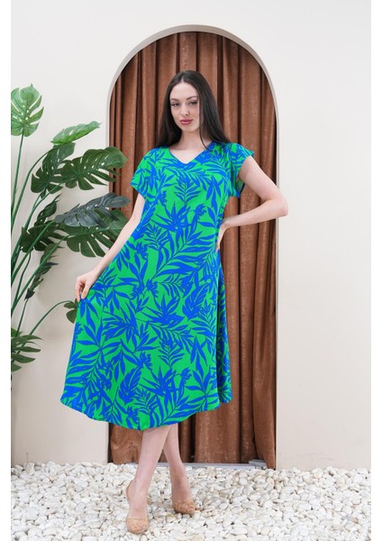 Kadın Yazlık Kısa Kol Etnik Desen Viskon Tiril Elbise | Plaj Elbisesi | Ev Elbisesi | Tatil Elbisesi fiyatları