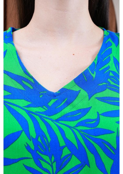 Kadın Yazlık Kısa Kol Etnik Desen Viskon Tiril Elbise | Plaj Elbisesi | Ev Elbisesi | Tatil Elbisesi indirimleri