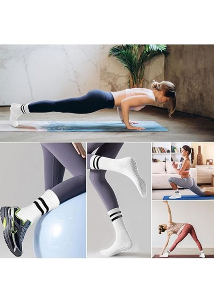 Kadın Kaydırmaz Tabanlı Pilates, Yoga, Dans ve Fitness Soket KOLEJ Çorap fırsatları