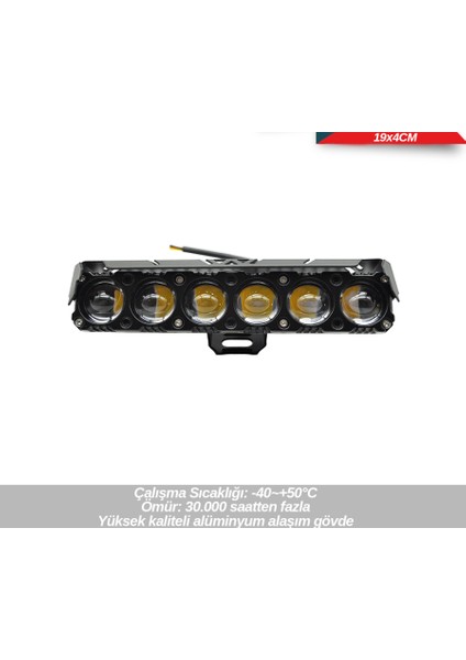 Off-Road 12-80V 6 Mercek Bey-Sarı 19X4CM (Adet)