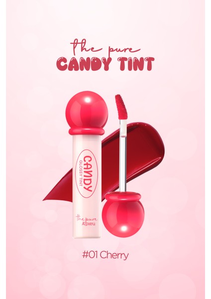 MISSHA Uzun Süre Kalıcı, Parlak Bitişli, Su Bazlı Tint A'PIEU The Pure Candy Tint (No.01 Cherry)