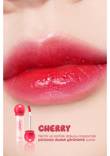 MISSHA Uzun Süre Kalıcı, Parlak Bitişli, Su Bazlı Tint A'PIEU The Pure Candy Tint (No.01 Cherry)