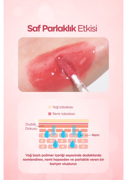MISSHA Uzun Süre Kalıcı, Parlak Bitişli, Su Bazlı Tint A'PIEU The Pure Candy Tint (No.01 Cherry)