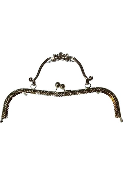 Çanta Klips Saplı Papatya 25 cm Altın