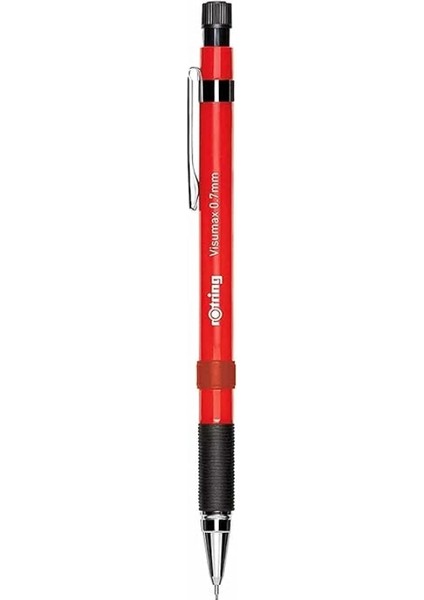 | Visumax Versatil Kalem, 0.7 mm Uç, Kırmızı, Ergonomik Kauçuk Tutuş, Çevir-Aç Silgi