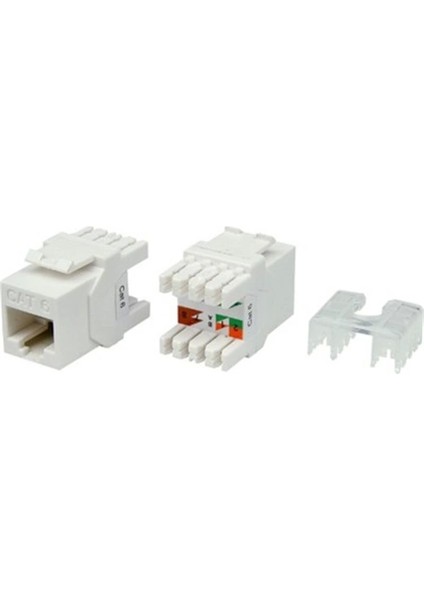 Ontech - Uranıum KJ-UC6-18044 Cat6 Utp 180 Derece Keystone Jack Beyaz Renk