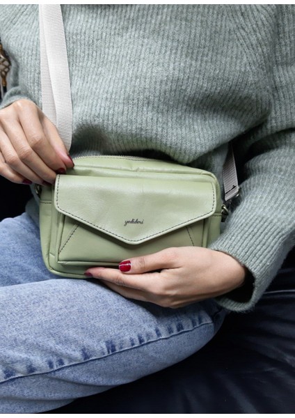 Gerçek Deri Küçük Kare Crossbody Çanta