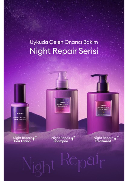 Yoğun Onarıcı Nemlendirici ve Şekillendirici Saç Bakım Kremi KUNDAL Night Repair Treatment 470ml