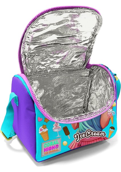 Kids Lila Turkuaz Dondurma ve Anime Desenli Thermo Beslenme Çantası 11789 fırsatları