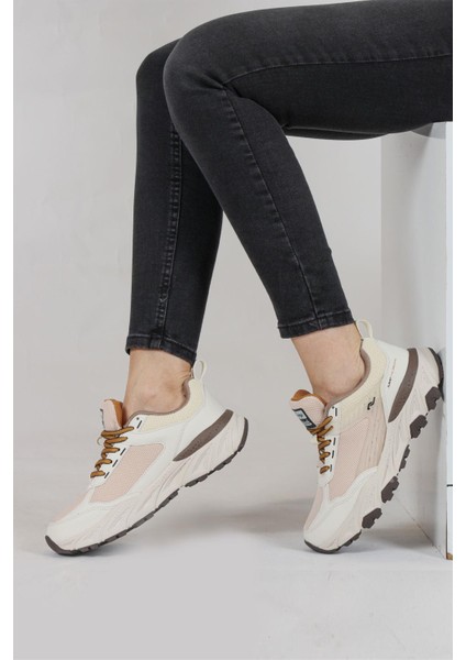 30812 Bej Kadın Sneaker Günlük Spor Ayakkabı