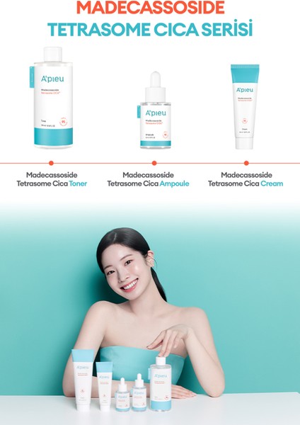 Hassas ve Yıpranmış Ciltler için Cica İçerikli Ampul A'PIEU Madecassoside Tetrasome Cica Ampoule