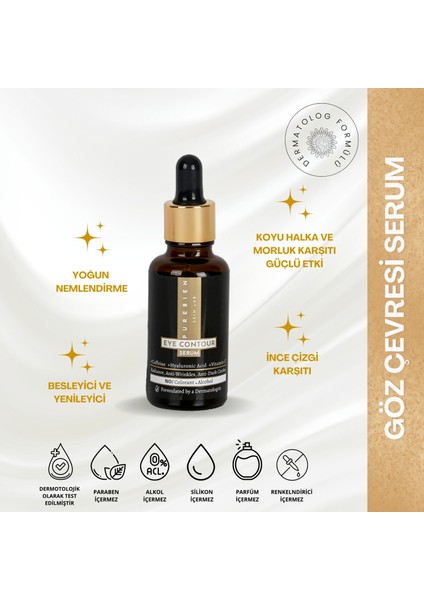 Aydınlatıcı Göz Çevresi Serumu - Kafein + Hyaluronik Asit +C Vitamini
