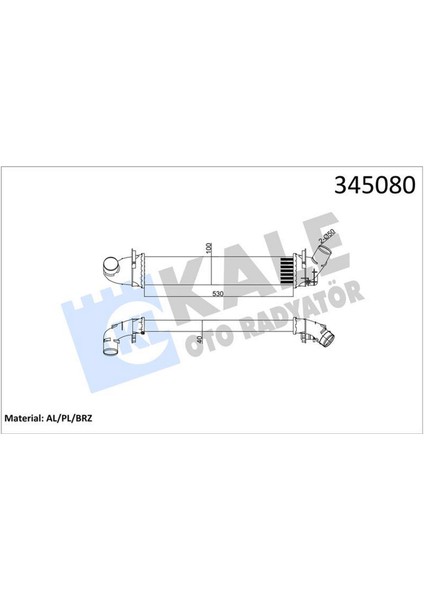 Turbo Radyatörü Intercooler Dacia Logan 04 Sandero 08 1.5 Dci 654X113X108 Mek. Al/pl/brz 12