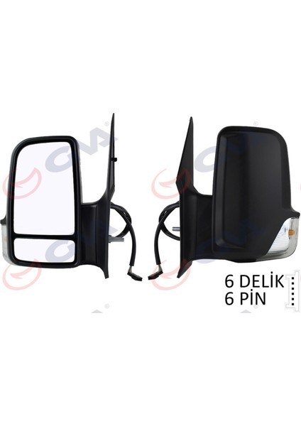 Diş Dikiz Aynasi Sol Crafter 06 Sprinter 06 Elektrikli Isitmali Sinyalli Çift Cam Konveks 6 Fiş VM-379EHL 12