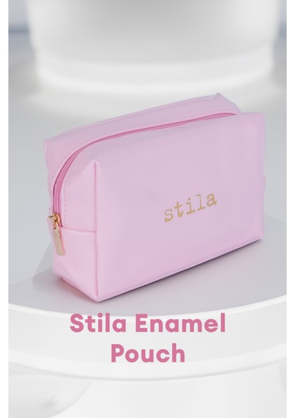 Şık ve Kullanışlı Parlak Yüzeyli Pembe Makyaj Çantası Stila Enamel Pouch (Pink) modelleri