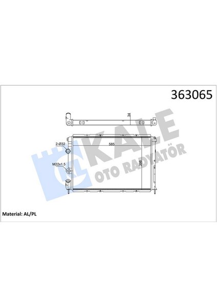 Brazing Versiyonu KL128000 Renault Megane I Ba0/1 1.4i 16V 96 03 mt Mekanik 585X398X34 Su Radyatörü 12