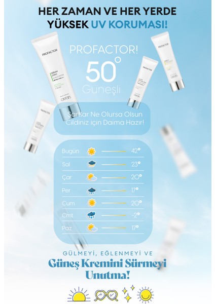 Kapatıcı Renkli Güneş Kremi Cre'ars Profactor Latte Sunscreen SPF50+/PA++++ (Natural Beige)