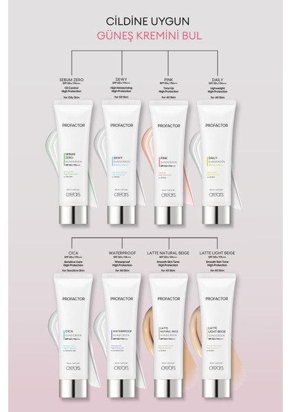 5 Farklı Bitki Kompleksli Ton Eşitleyici Güneş Kremi Cre'ars Profactor Pink Sunscreen SPF50+/PA++++